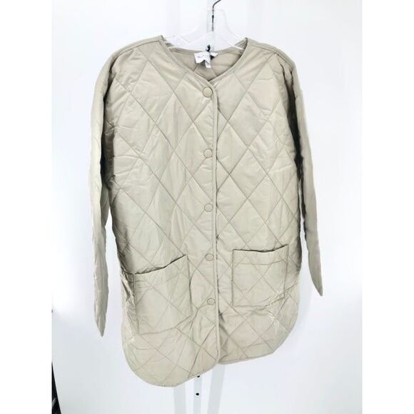 Michael Stars Sonnet Quilted Jacket Button Up Light Olive NEW - Picture 1 of 10